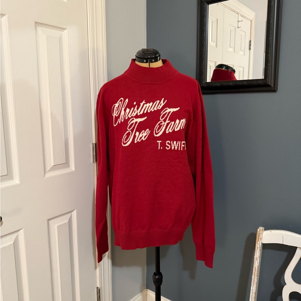 Taylor Swift Red Christmas Tree Farm Sweater XL